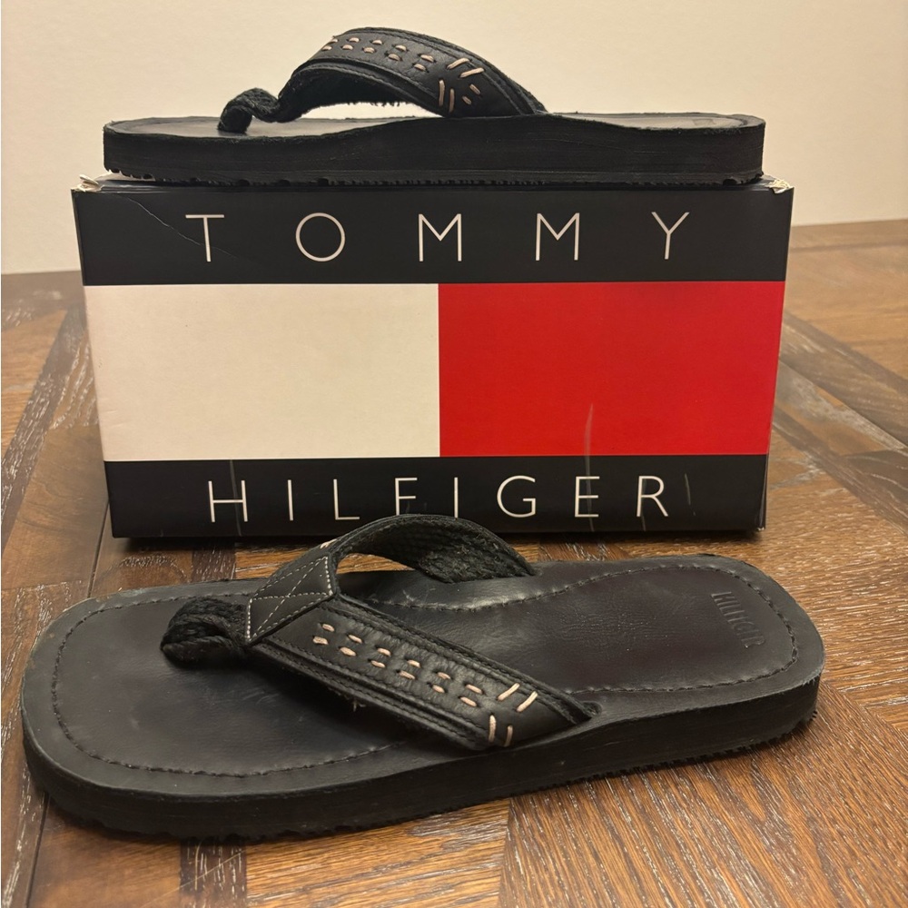 Tommy Hilfiger Black Flip-Flops for Men